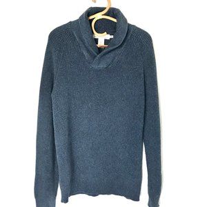 LOGG H&M Blue Cotton Shawl Collar Sweater XL Mens Label of Graded Goods